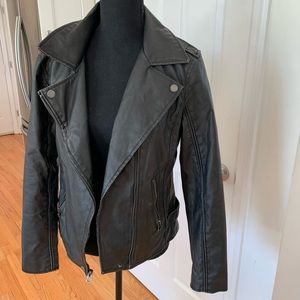 Faux leather biker jacket